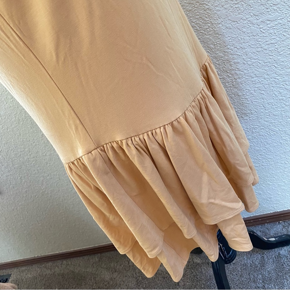 Wilfred Aritzia Bloomsbury Apricot Peach Sleeveless Ruffle Dress Tiered Skirt - Picture 6 of 10